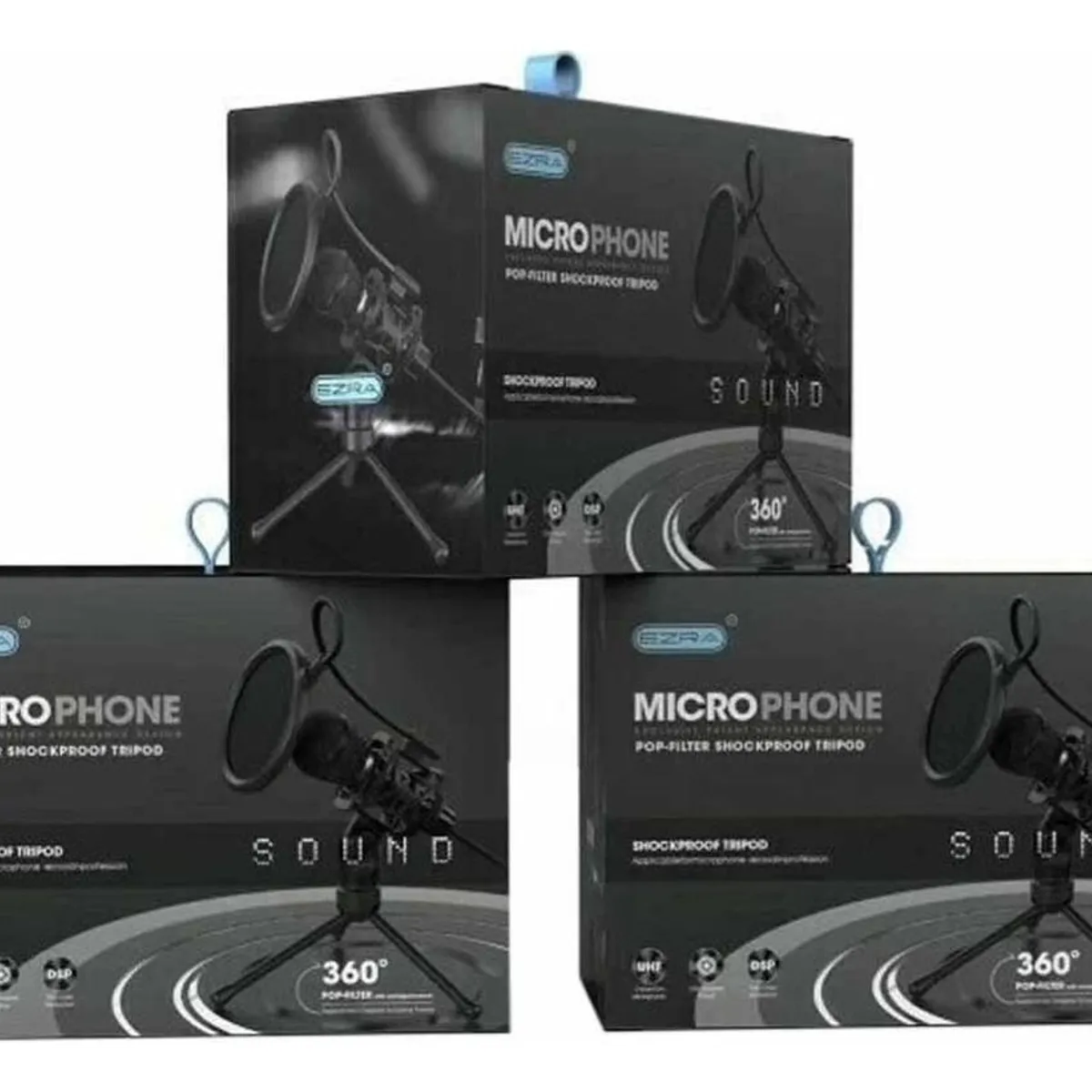GENERICO - Micrófono Condensador Ezra MP03 con Filtro y Trípode Aux 35mm