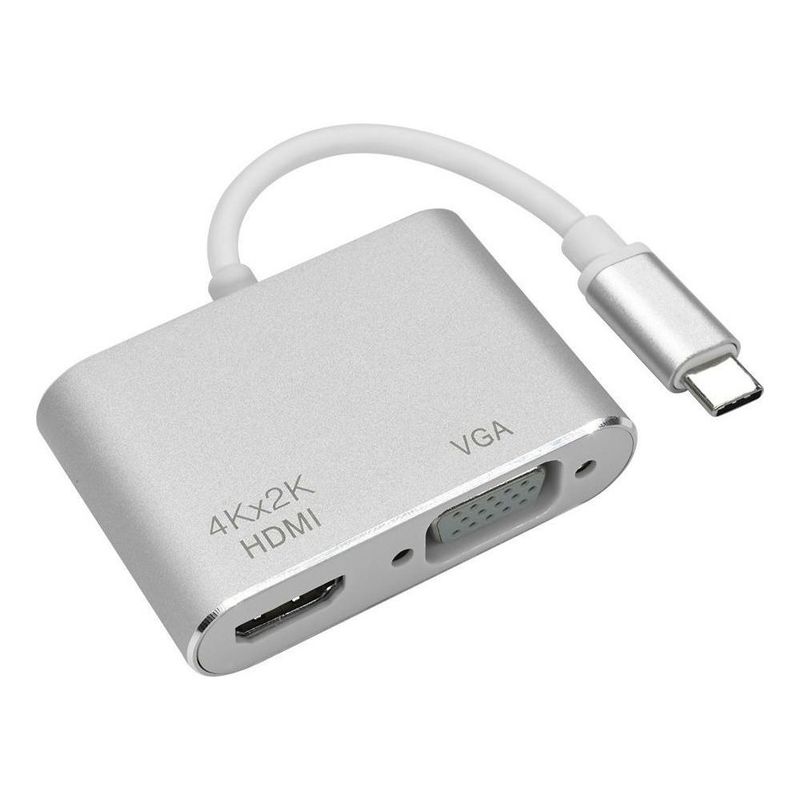 GENERICO - Adaptador USB Tipo C a HDMI y VGA Conectividad Versátil