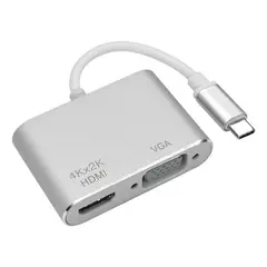 GENERICO - Adaptador USB Tipo C a HDMI y VGA Conectividad Versátil