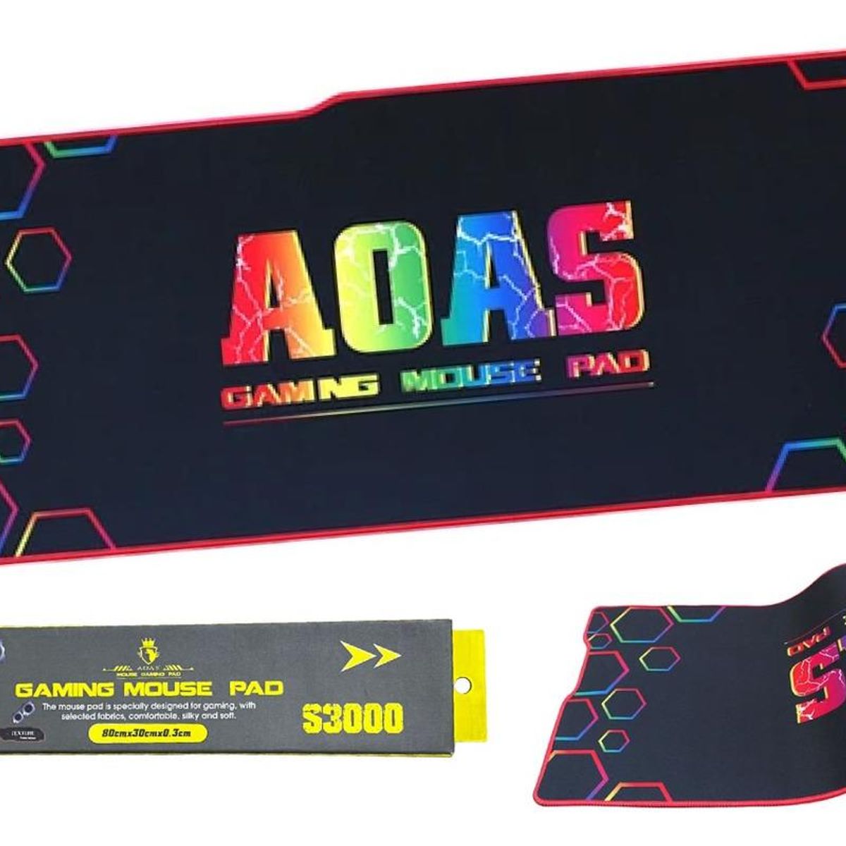 GENERICO - Alfombrilla Gamer XL Antideslizante 80x30 cm con Borde Cosido