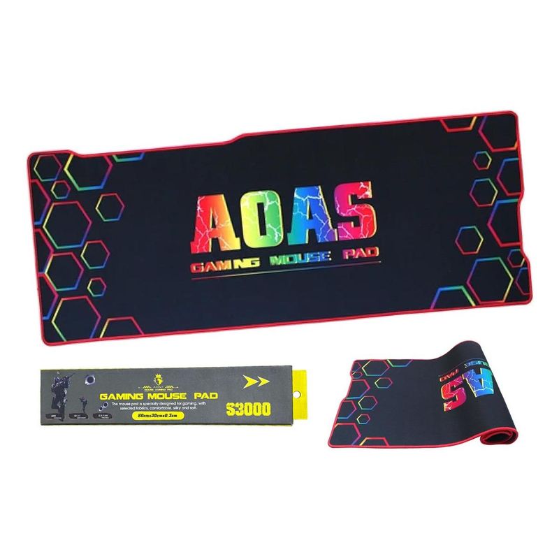 GENERICO - Alfombrilla Gamer XL Antideslizante 80x30 cm con Borde Cosido