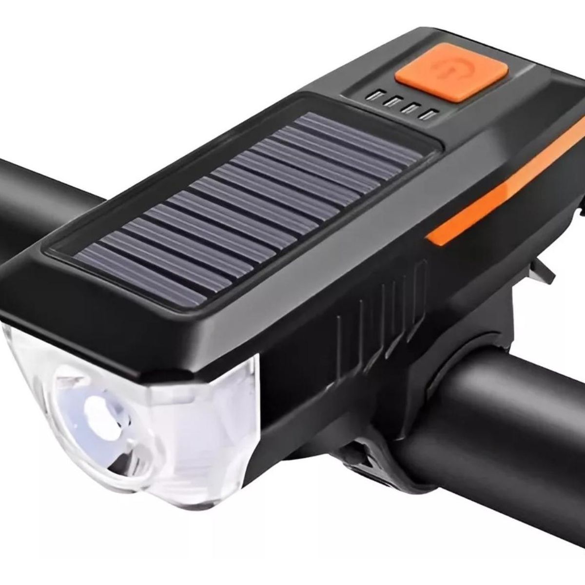 GENERICO - Luz LED Delantera con Bocina Solar Recargable para Bicicleta