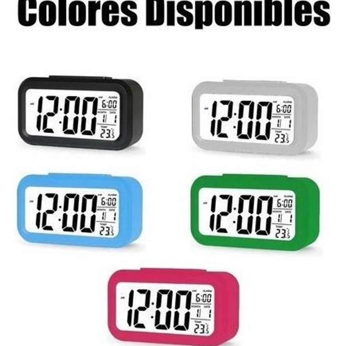 GENERICO - Reloj Despertador Digital con Lcd Temperatura y Fecha