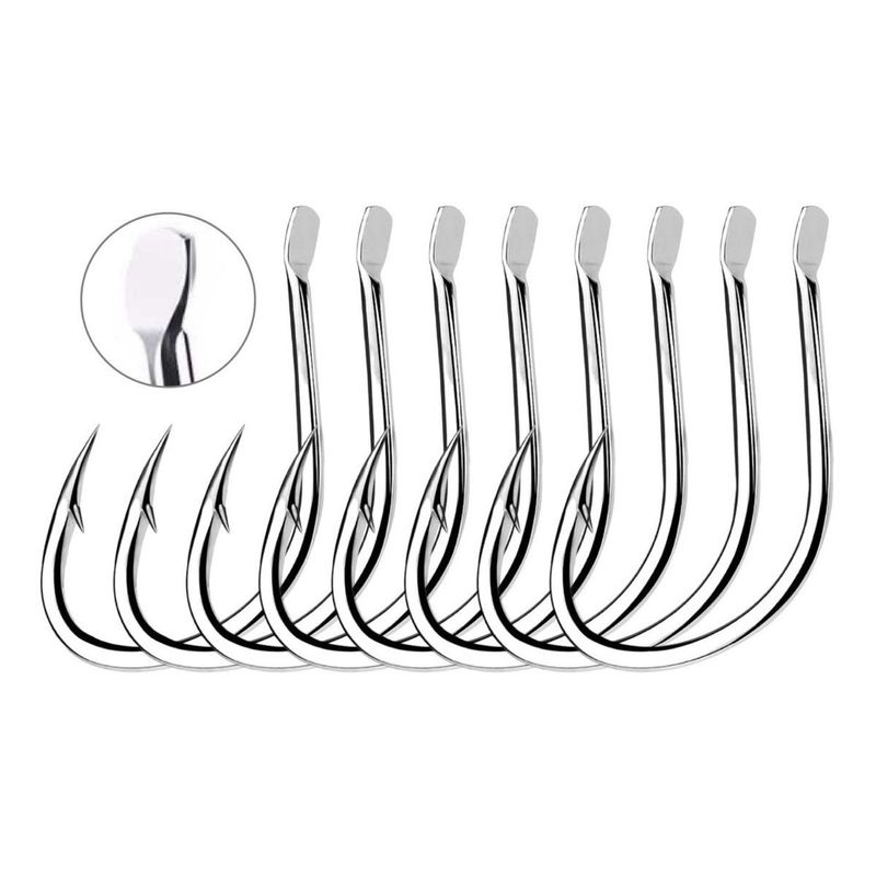 GENERICO - Set de 8 Anzuelos de Pesca de Acero Inoxidable 10