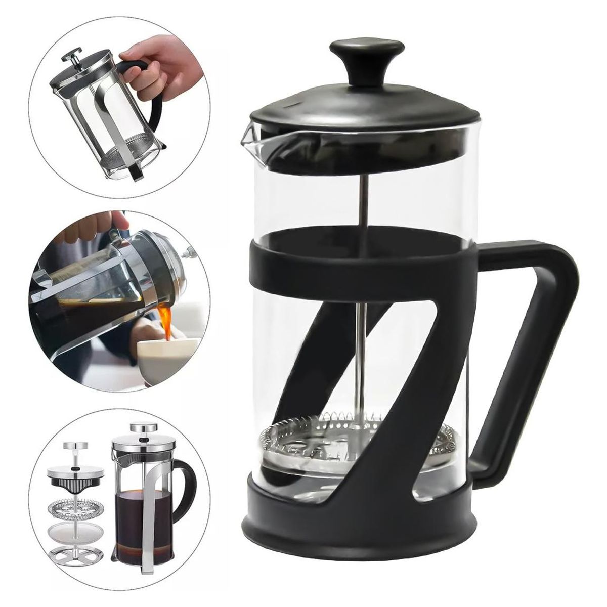 GENERICO - Cafetera Prensa Francesa de Vidrio 800ml