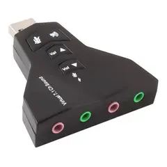 GENERICO - Tarjeta de Sonido USB Externa 71 con Doble Jack para Mic y Audio
