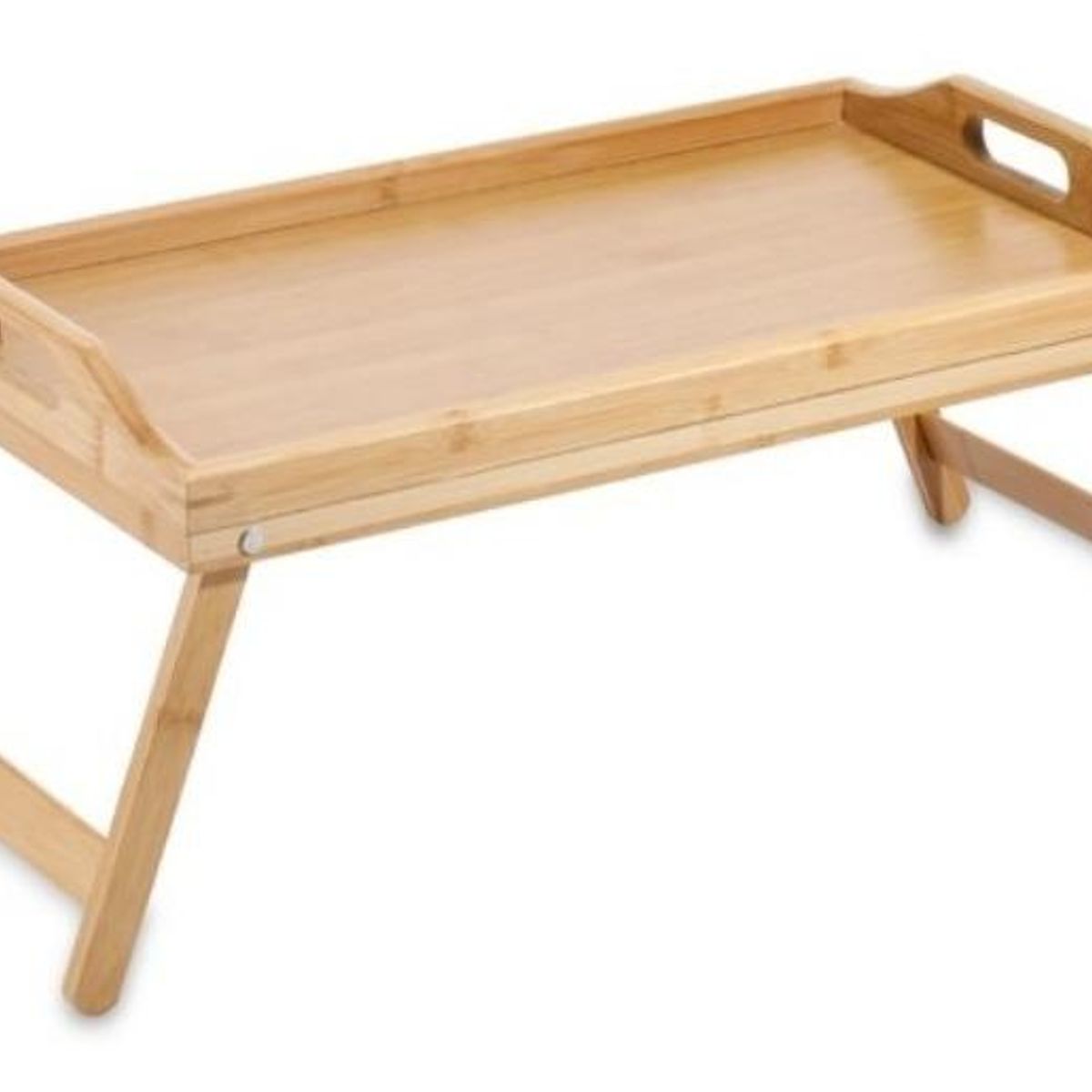 GENERICO - Bandeja Desayunadora de Madera Bambú con Patas Plegables