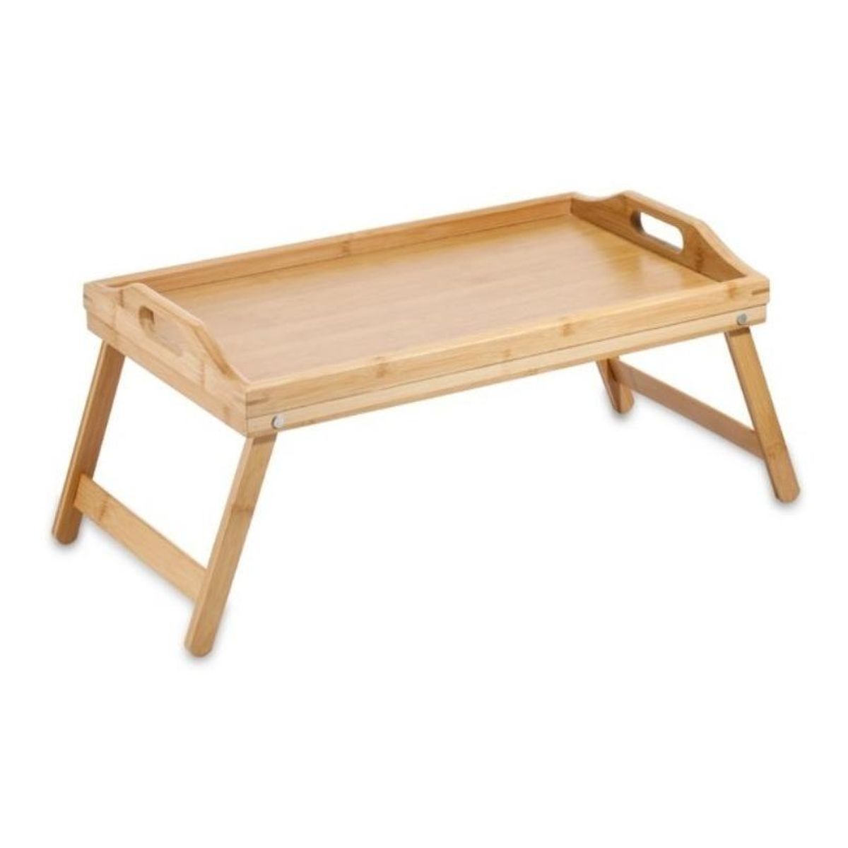 GENERICO - Bandeja Desayunadora de Madera Bambú con Patas Plegables