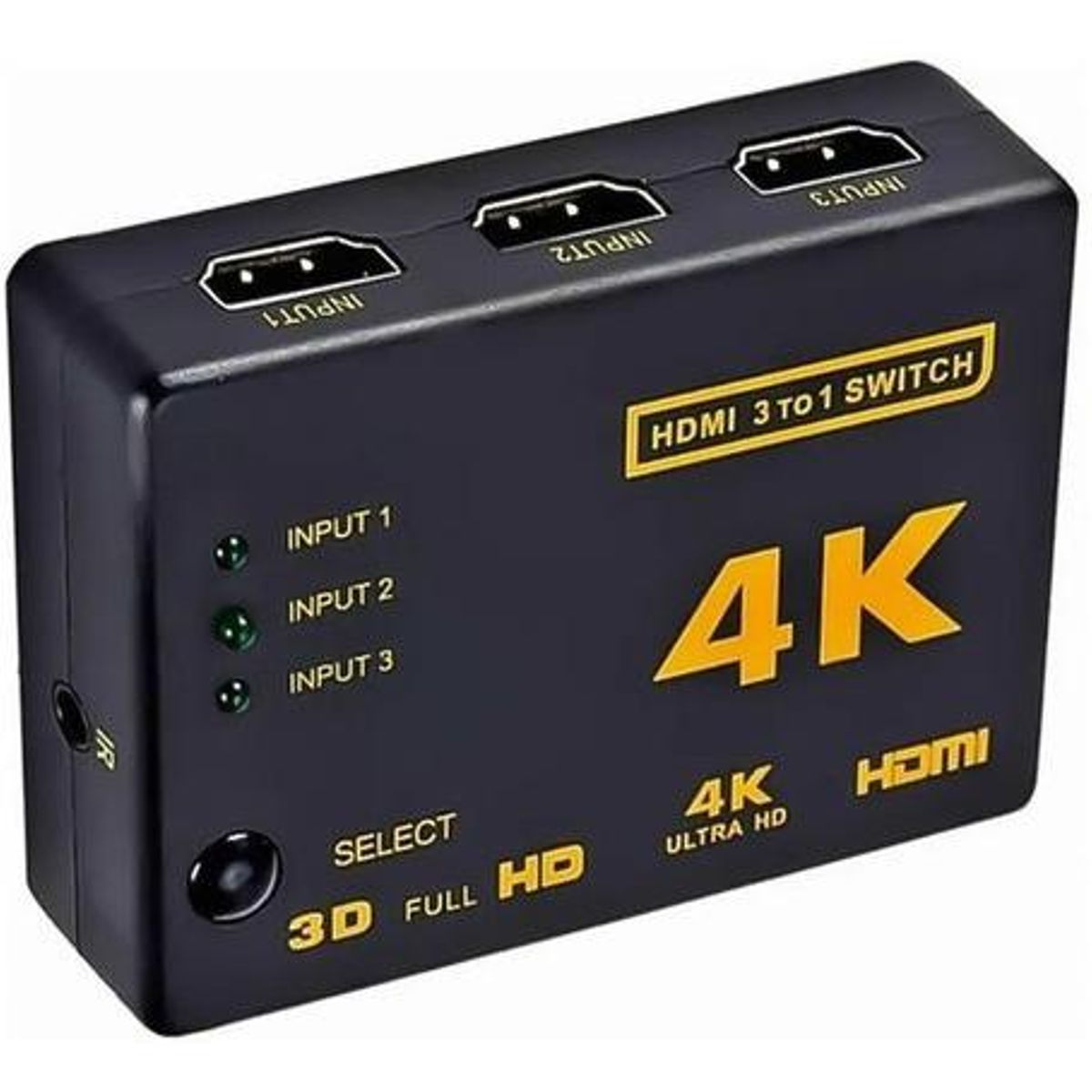 GENERICO - Splitter HDMI 4K 3x1 con Control Remoto para TV