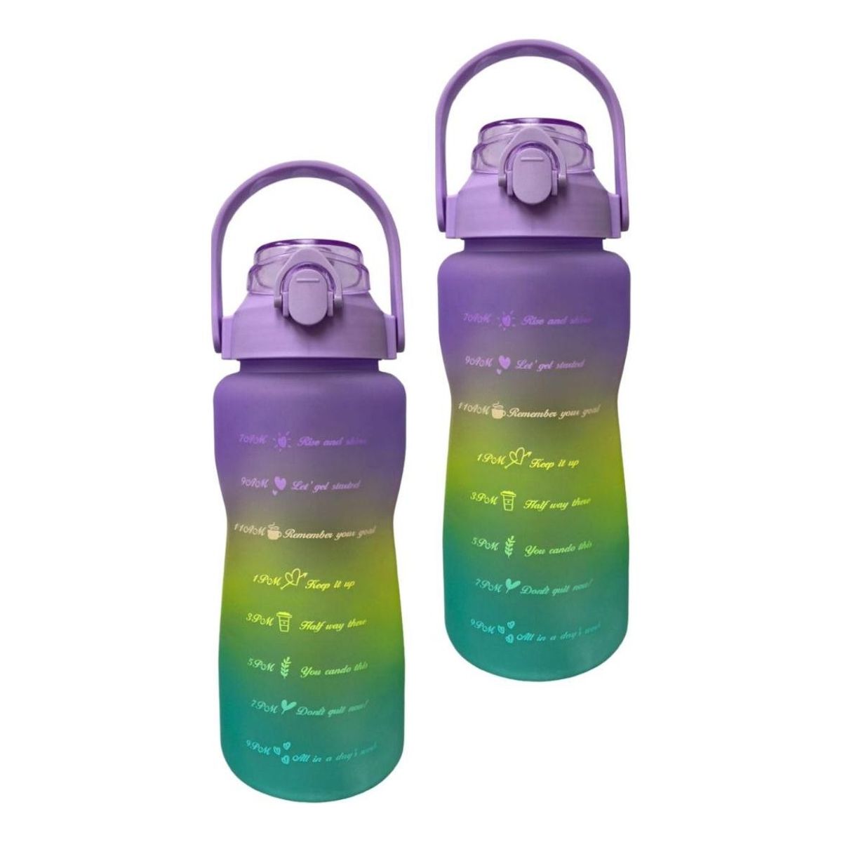 GENERICO - Botella de Agua Motivacional de 2 Litros para Deportistas