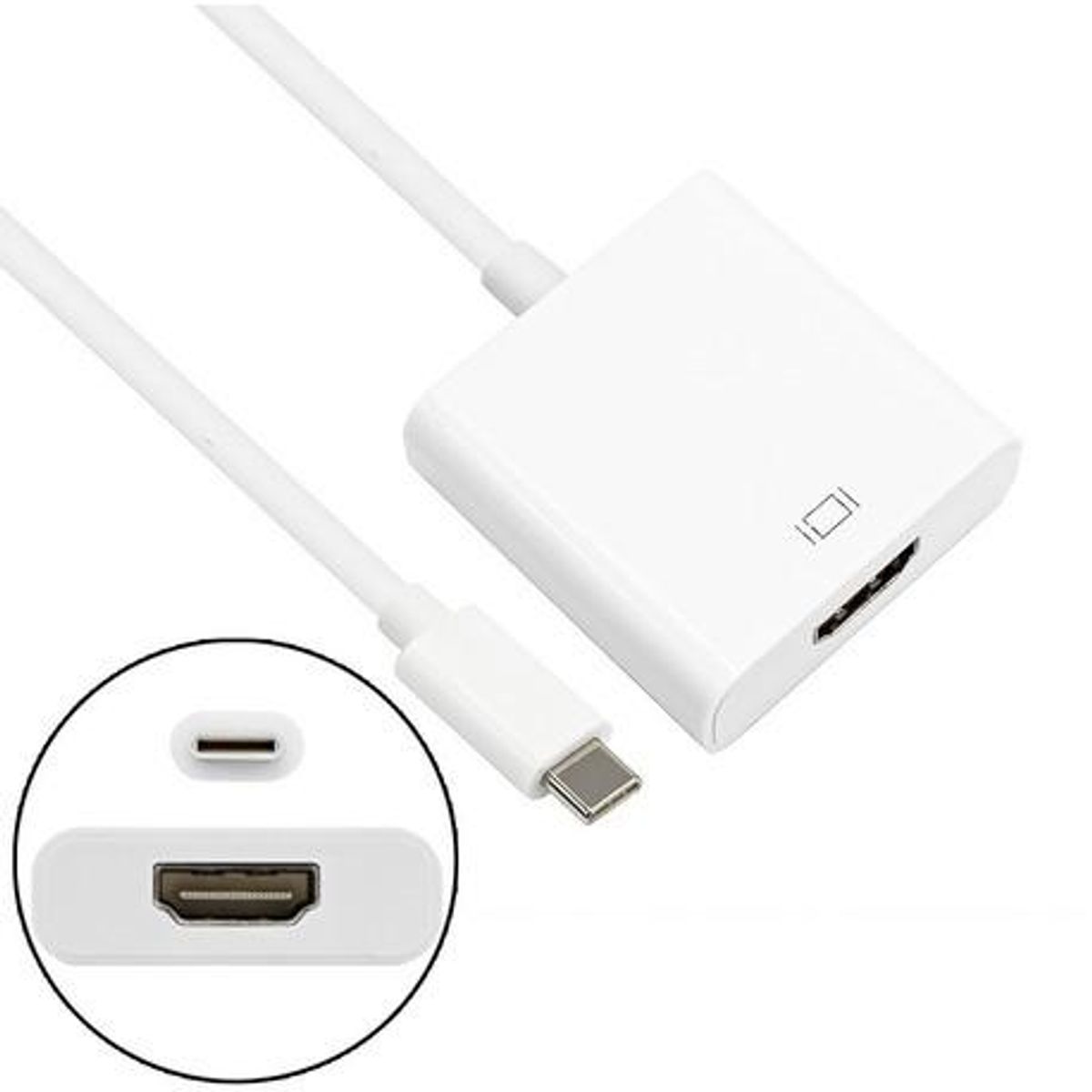 GENERICO - Adaptador USB-C Macho a HDMI Hembra 1080p