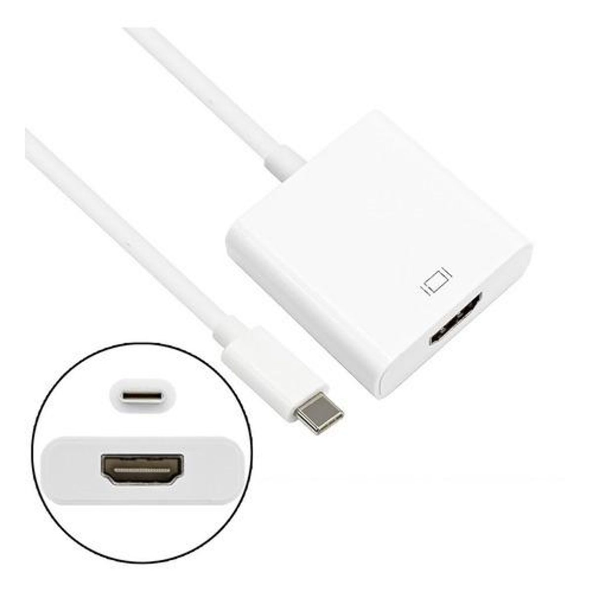 GENERICO - Adaptador USB-C Macho a HDMI Hembra 1080p