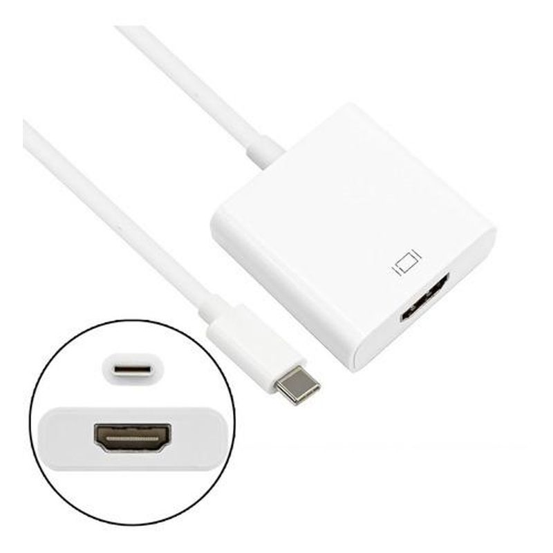 GENERICO - Adaptador USB-C Macho a HDMI Hembra 1080p