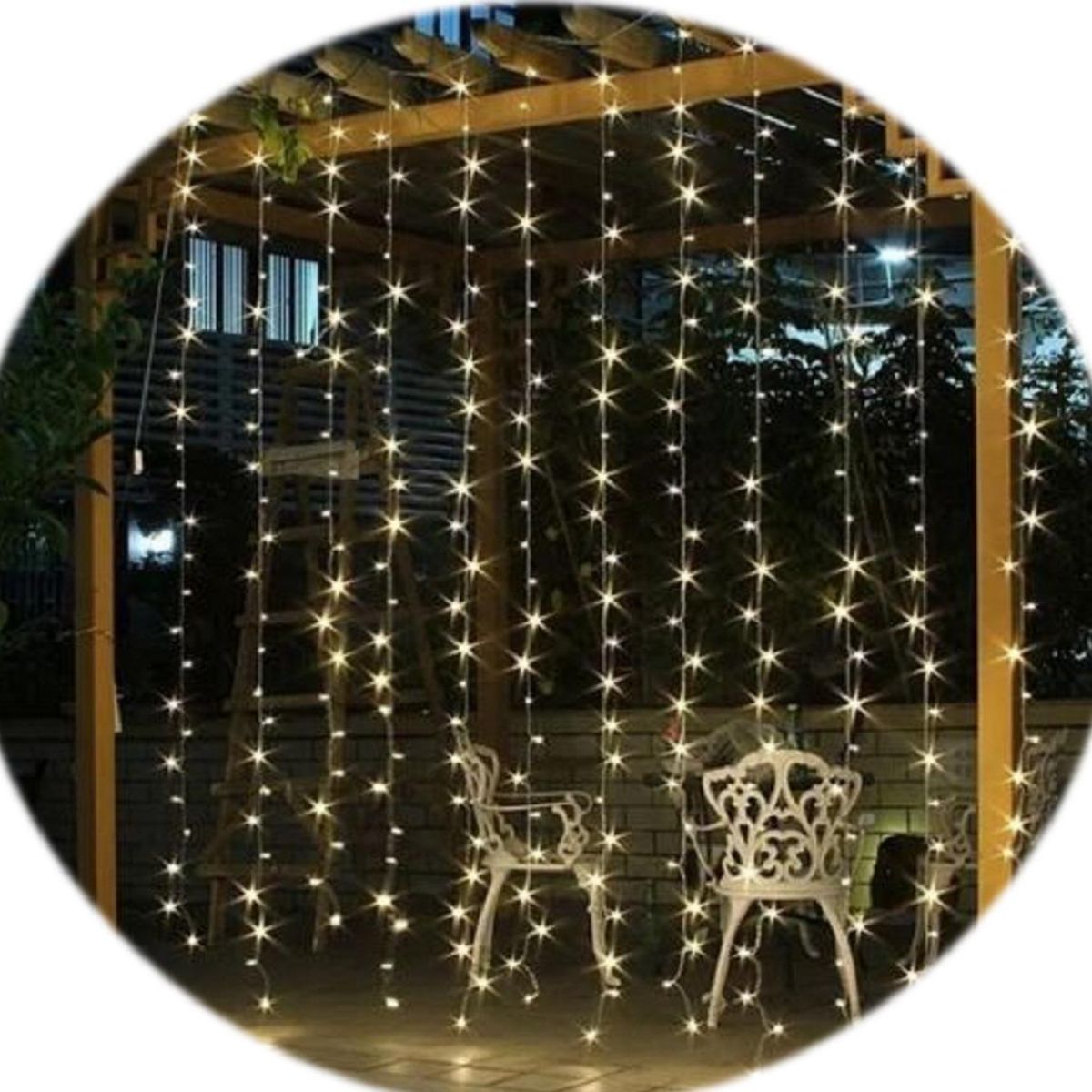 GENERICO - Cortina LED de Luces Navideñas Amarillas 5x2m 800 LEDs