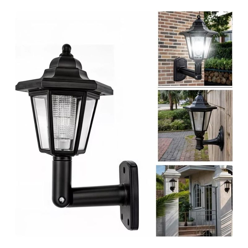 GENERICO - Lámpara Solar para Exterior con Sensor de Luz - Aplique de Pared