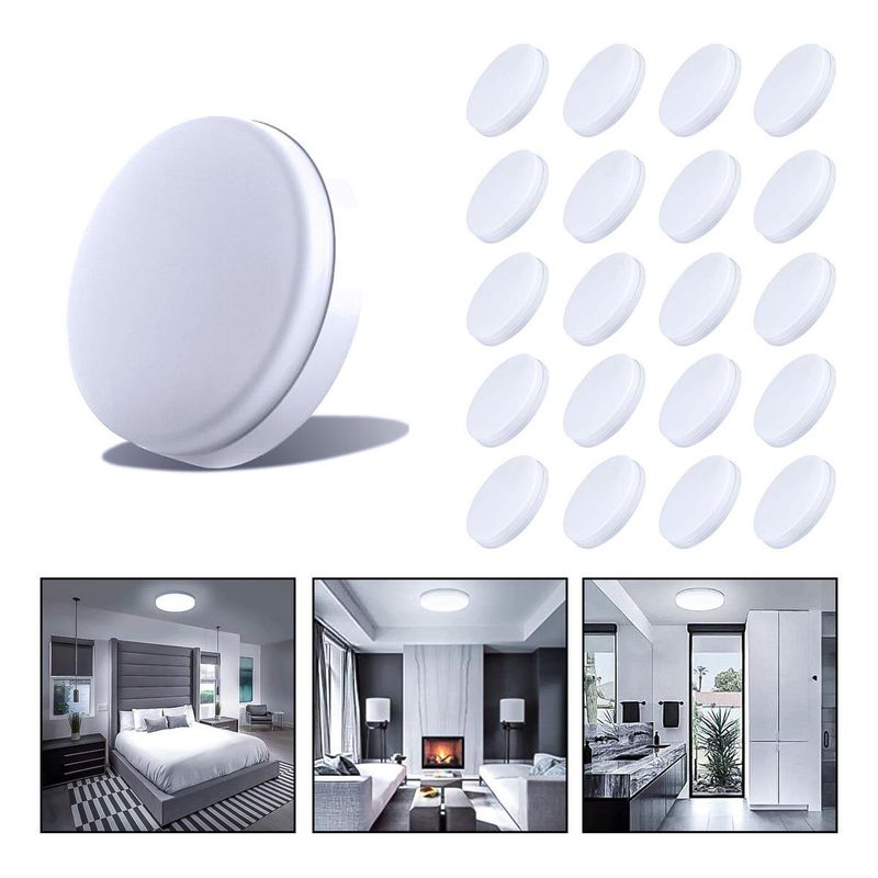 GENERICO - Foco Plafón LED Sobrepuesto 18W Luz Fría - Pack de 20