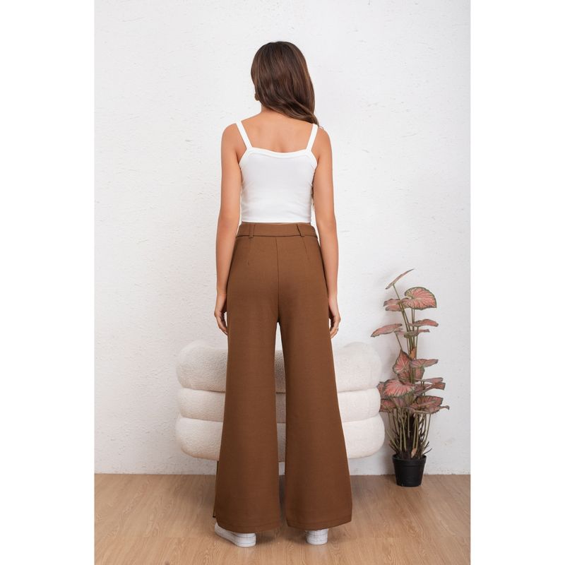 MPROPIA - Pantalón Calza Flare Invierno Mujer Forro Frisado Acanalada 7131