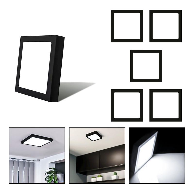 GENERICO - Foco LED Cuadrado 24W Luz Blanca Fría Plafón Sobrepuesto