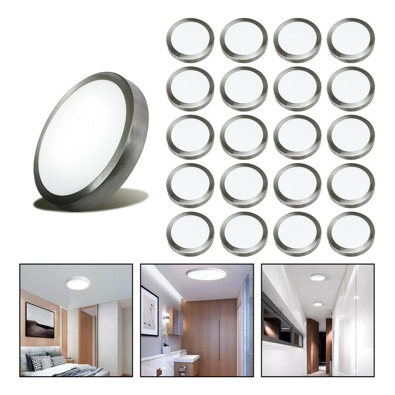 GENERICO - Pack de 20 Focos LED Redondos 18W Fríos para Techo