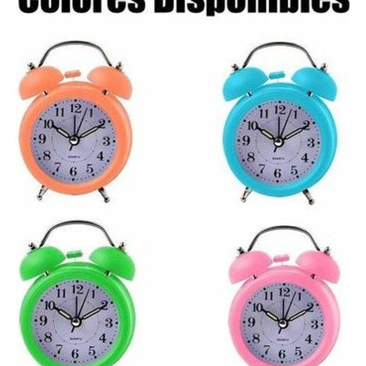 GENERICO - Reloj Despertador Retro Metálico Doble Campana