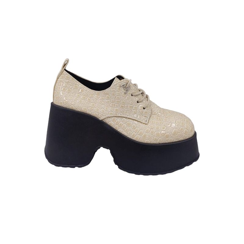 HERIEL - Zapato Beige Plataforma Mujer.