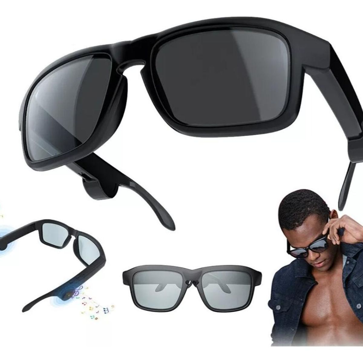 GENERICO - Gafas de Sol con Auriculares Bluetooth Integrados