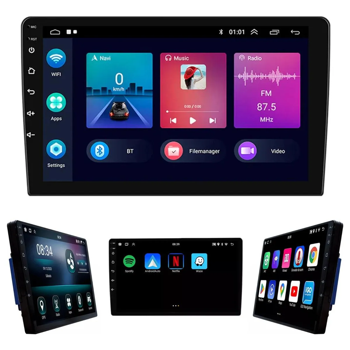 GENERICO - Radio para Auto QLED 10" Android 130 con GPS y Bluetooth