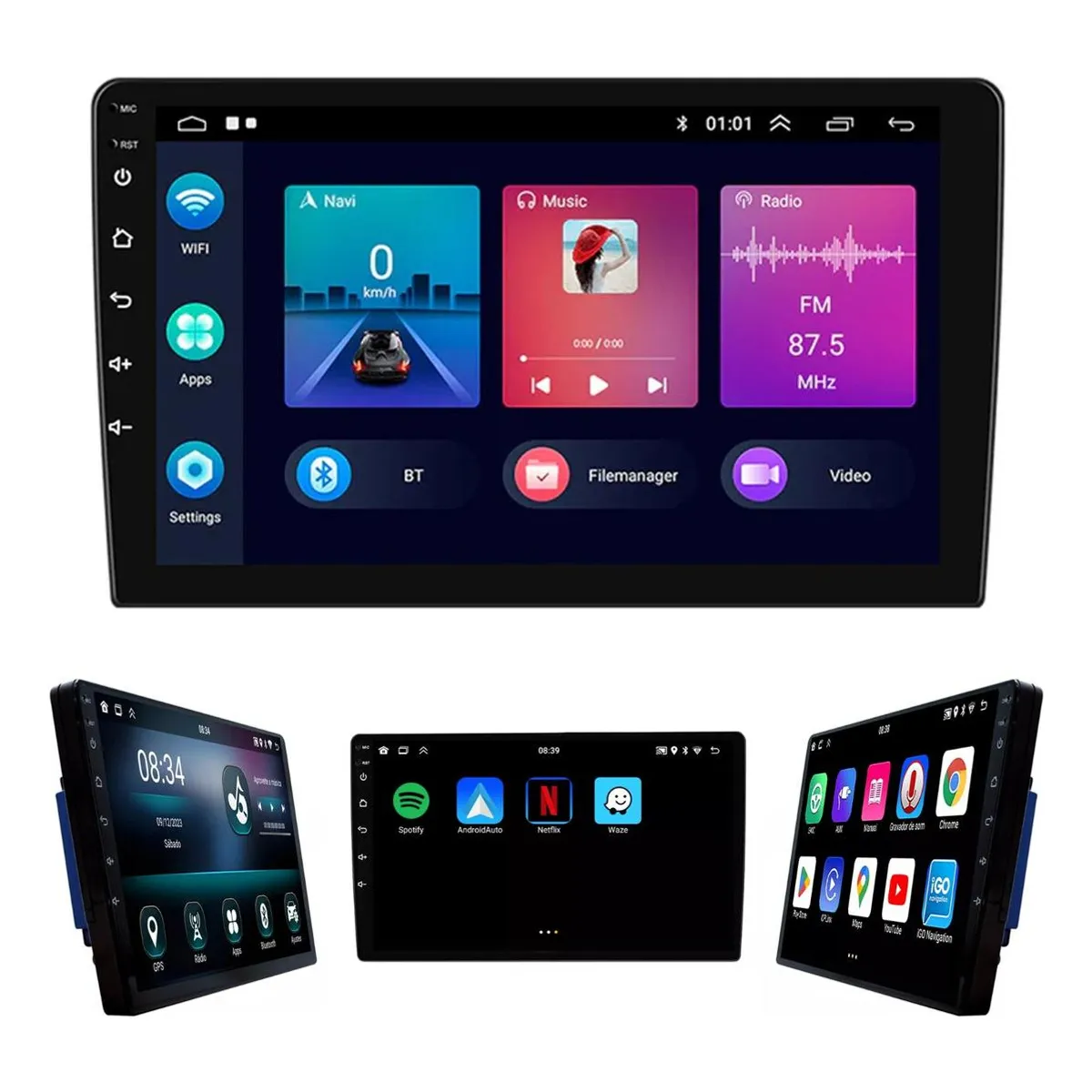 GENERICO - Radio para Auto QLED 10" Android 130 con GPS y Bluetooth