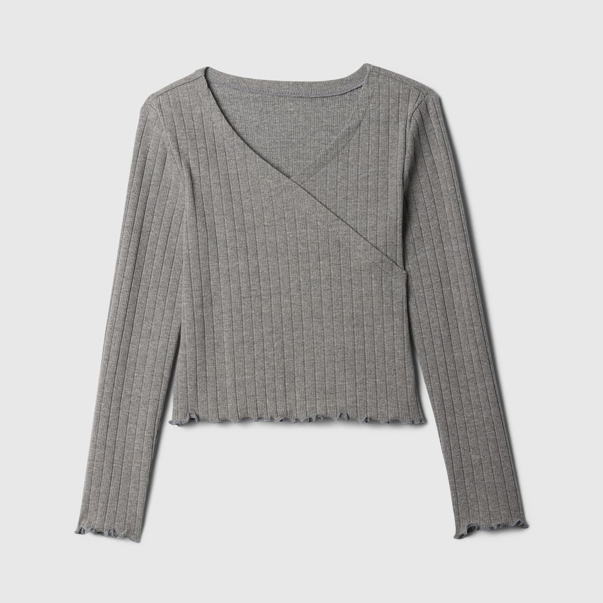 GAP - Sweater Niña Rib Cruzado Gris