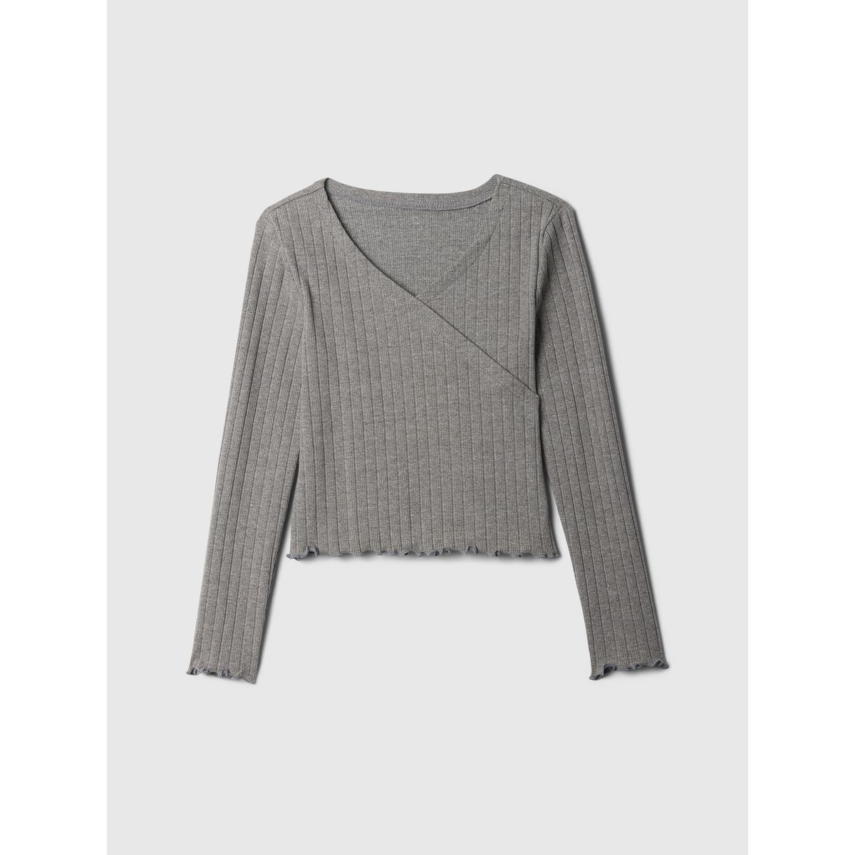 GAP - Sweater Niña Rib Cruzado Gris
