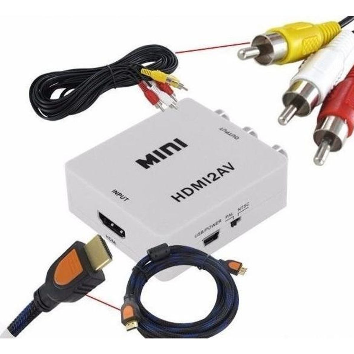 GENERICO - Adaptador HDMI a RCAAV con Cables Incluidos