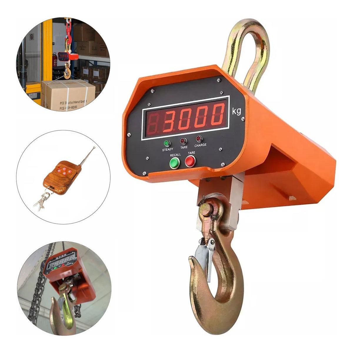 GENERICO - Báscula Digital Industrial Portátil 3000KG con Mástil