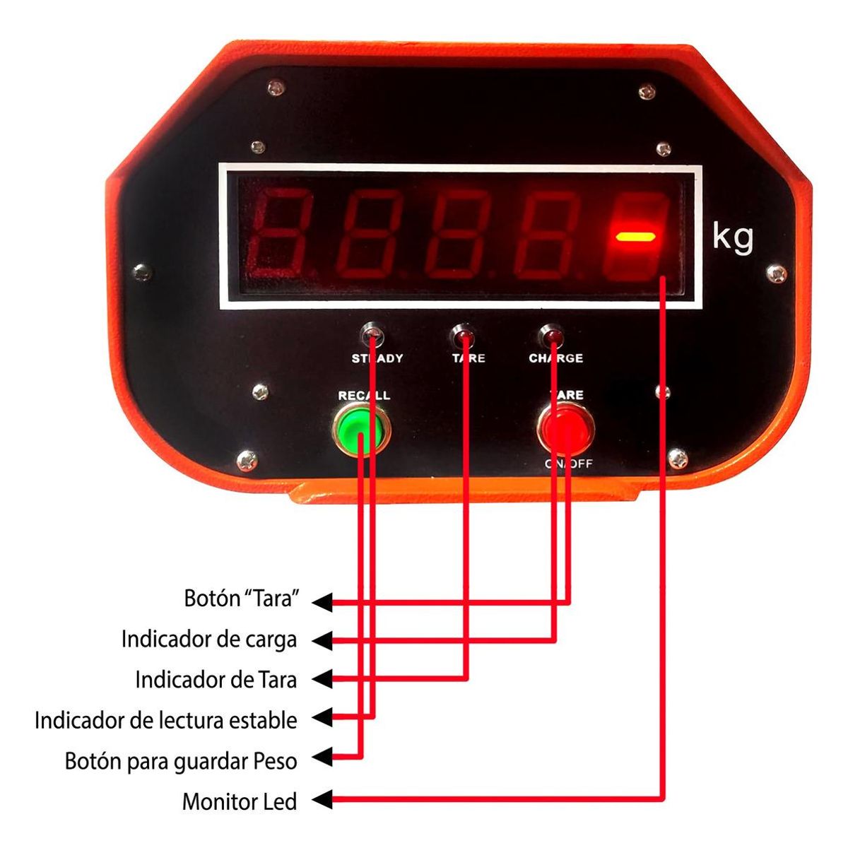 GENERICO - Báscula Digital Industrial Portátil 3000KG con Mástil