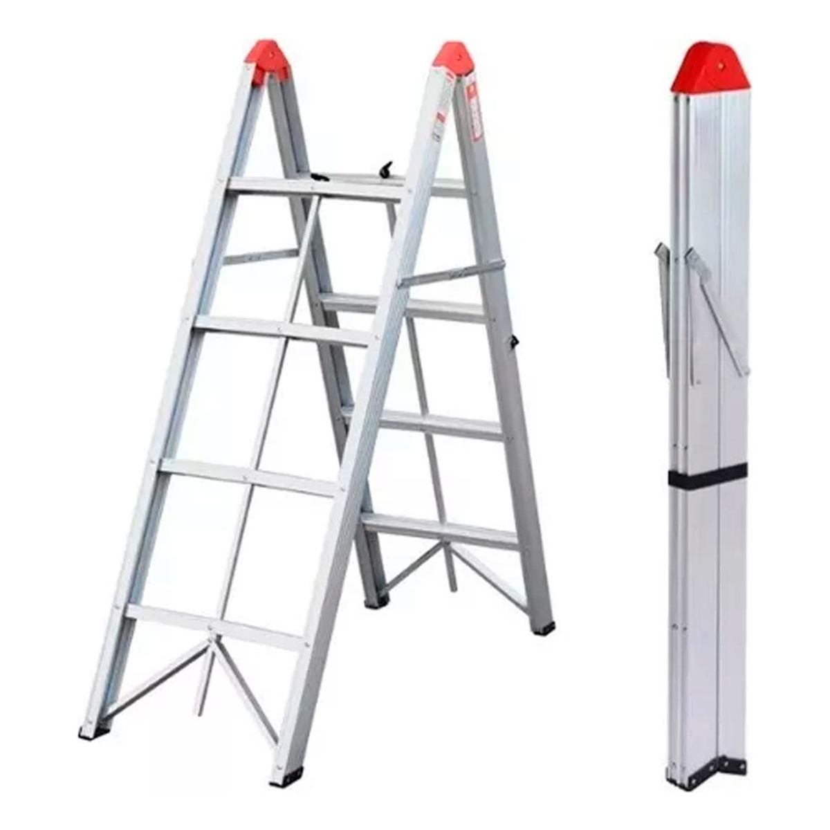 GENERICO - Escalera Tijera de Aluminio 4 Escalones 1.5m Multiuso
