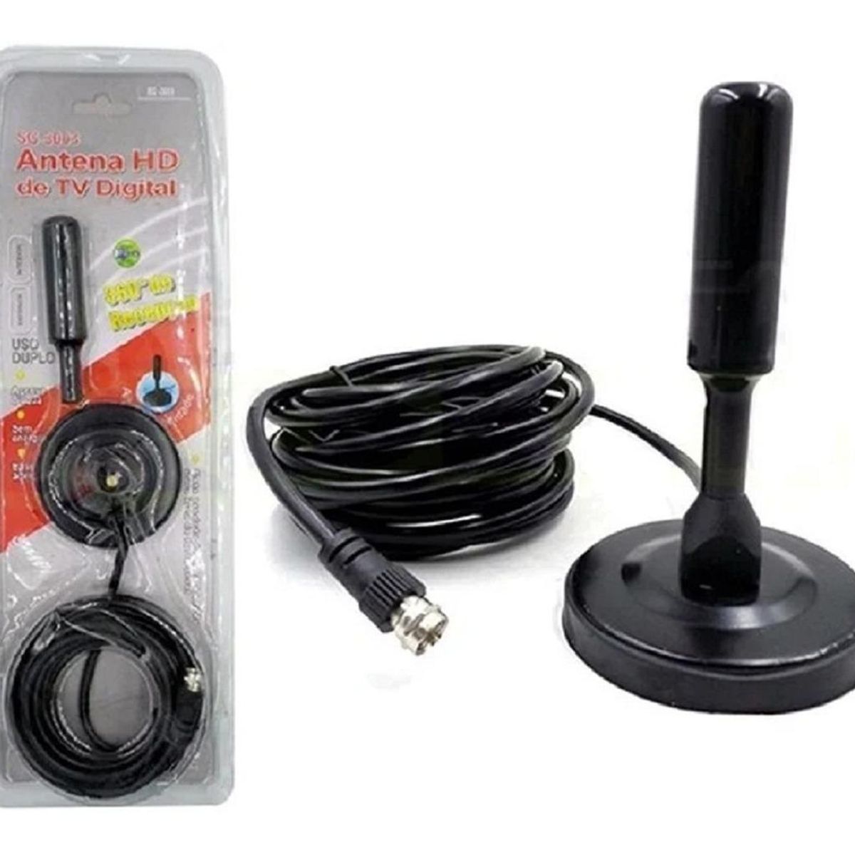 GENERICO - Antena HD Interior para TV Digital con Cable Coaxial