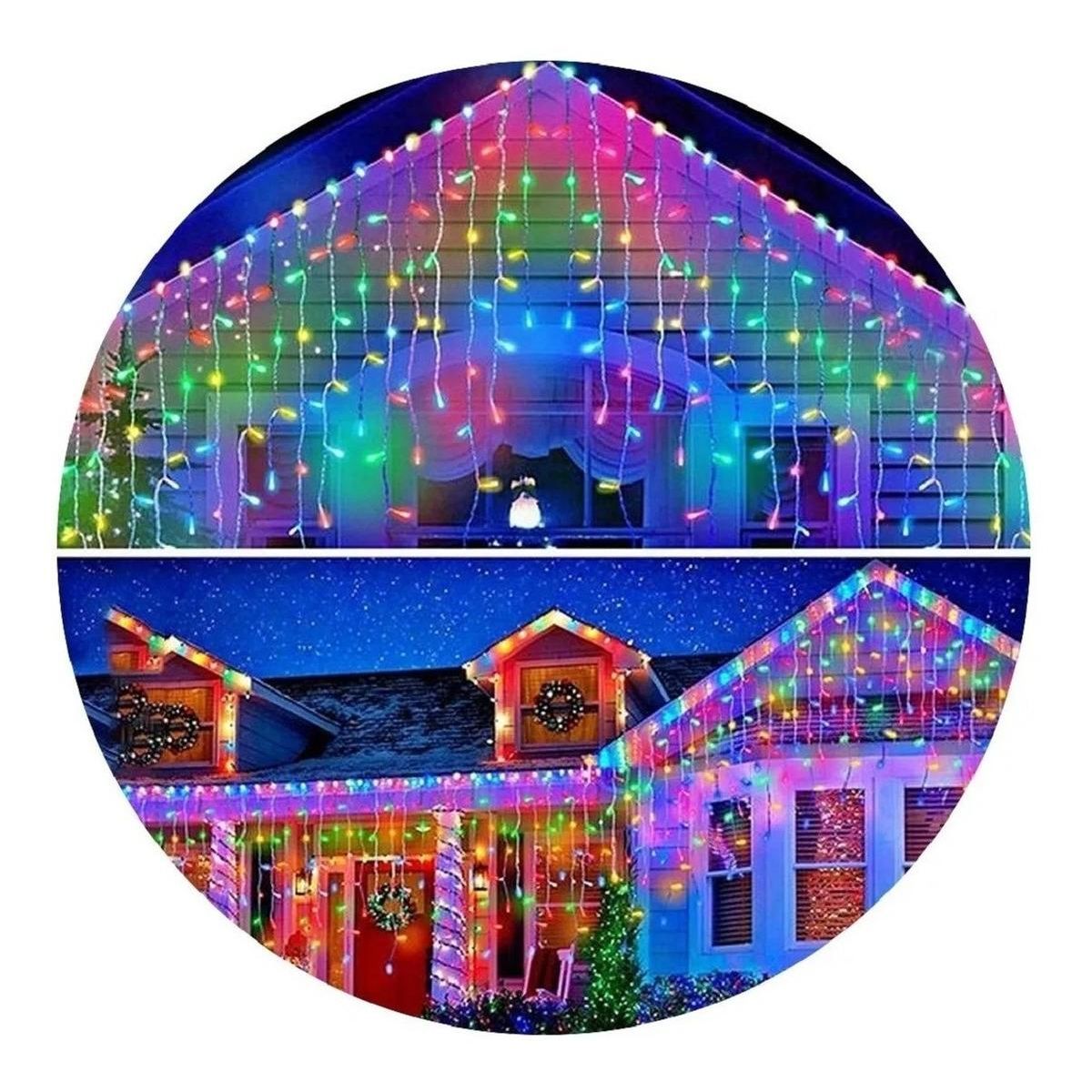 GENERICO - Cortina de Luces LED para Decoración de Navidad 120 luces 4m