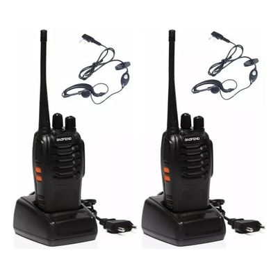 Imagen 2 del producto Pack 2 Radio Transmisor Walkie Baofeng 888s Con Manos Libres