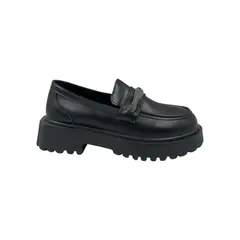 HERIEL - Mocasín Negro Plataforma Mujer.