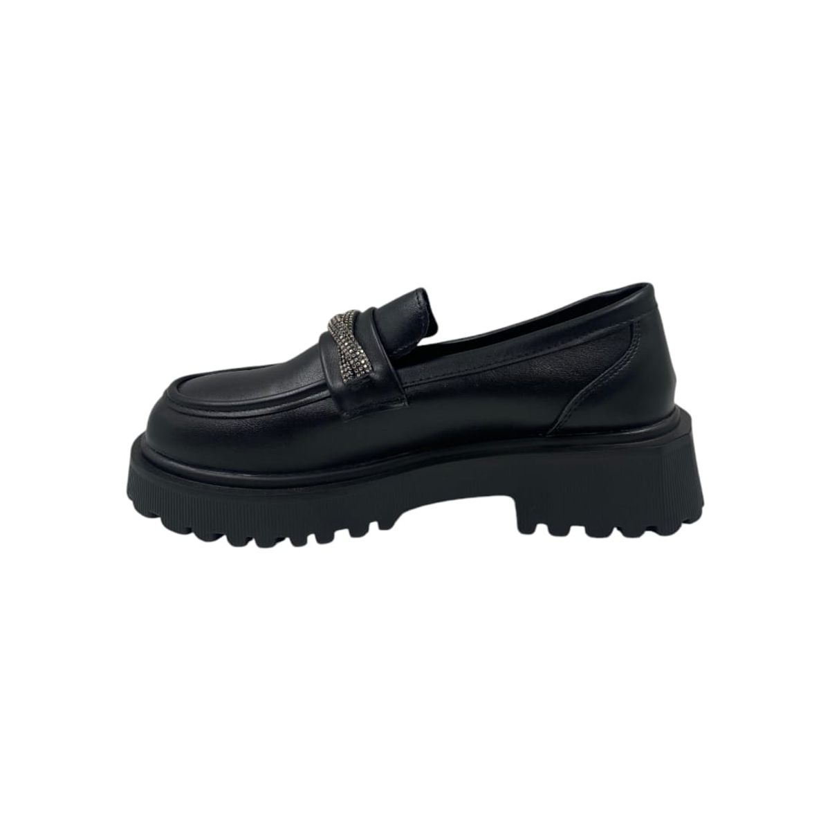 HERIEL - Mocasín Negro Plataforma Mujer