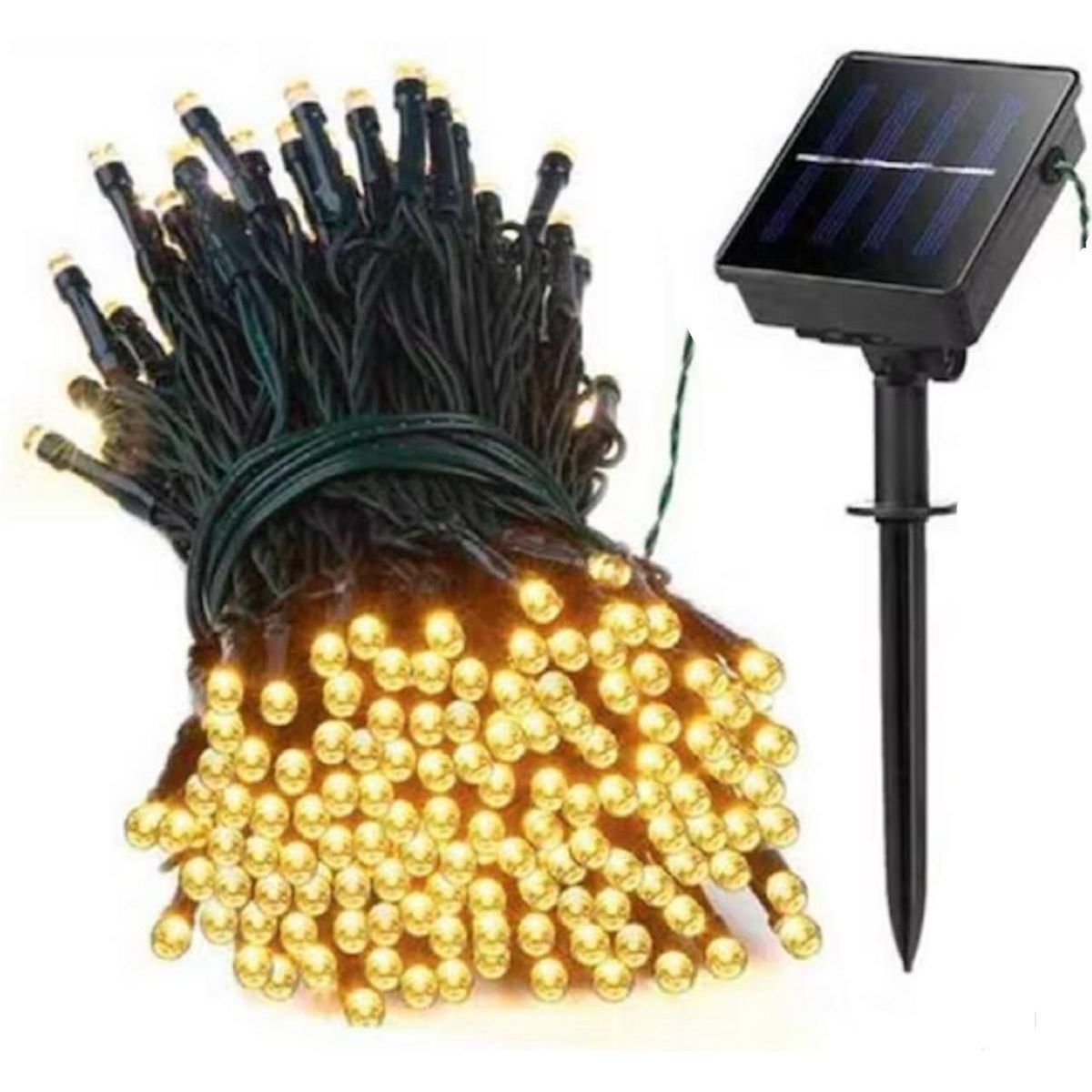 GENERICO - Guirnalda Solar de 200 LEDs para Jardín y Decoración Navideña