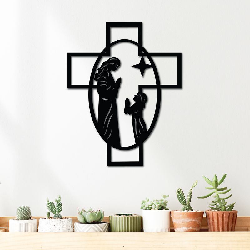 ELAB PROPIA - Cuadro Cruz Luz Sagrada 50x40cm - Calado En Madera Fun Republic