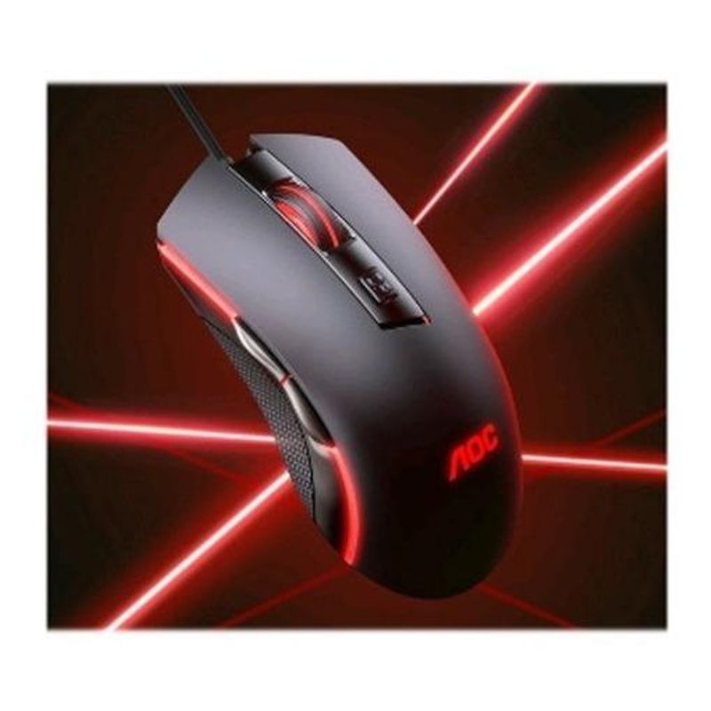 GENERICO - Mouse Gamer USB AOC GM120 3600DPI con Luces RGB Negro