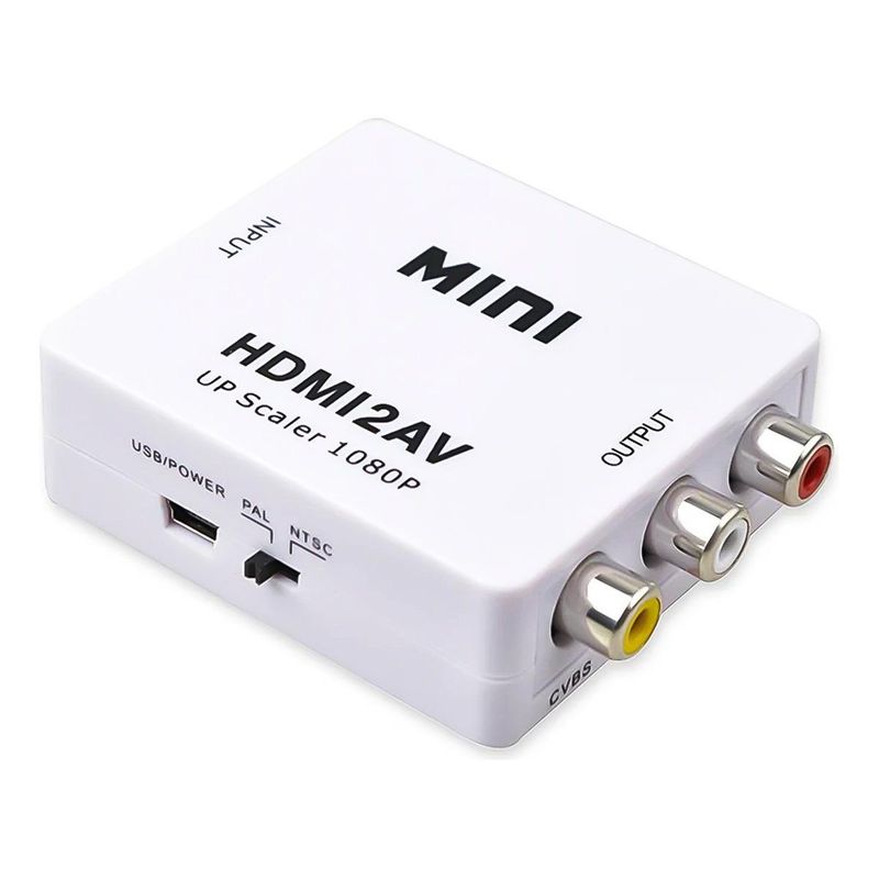 GENERICO - Convertidor HDMI a RCA AV Full HD 1080p 720p