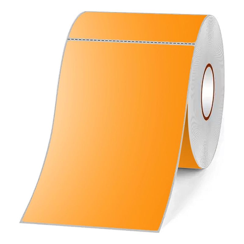 GENERICO - Rollo de Etiquetas Térmicas Adhesivas Naranjas 100x150mm