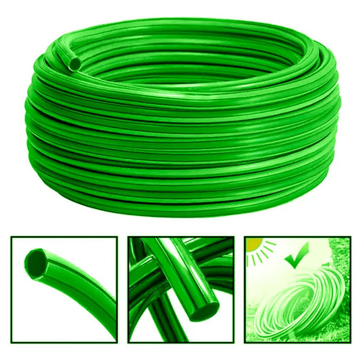 GENERICO - Manguera de Riego Reforzada Verde 50m con Protección UV