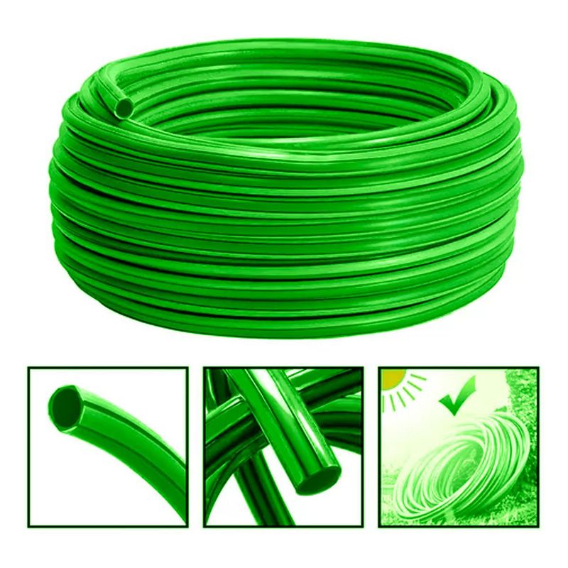 GENERICO - Manguera de Riego Reforzada Verde 50m con Protección UV