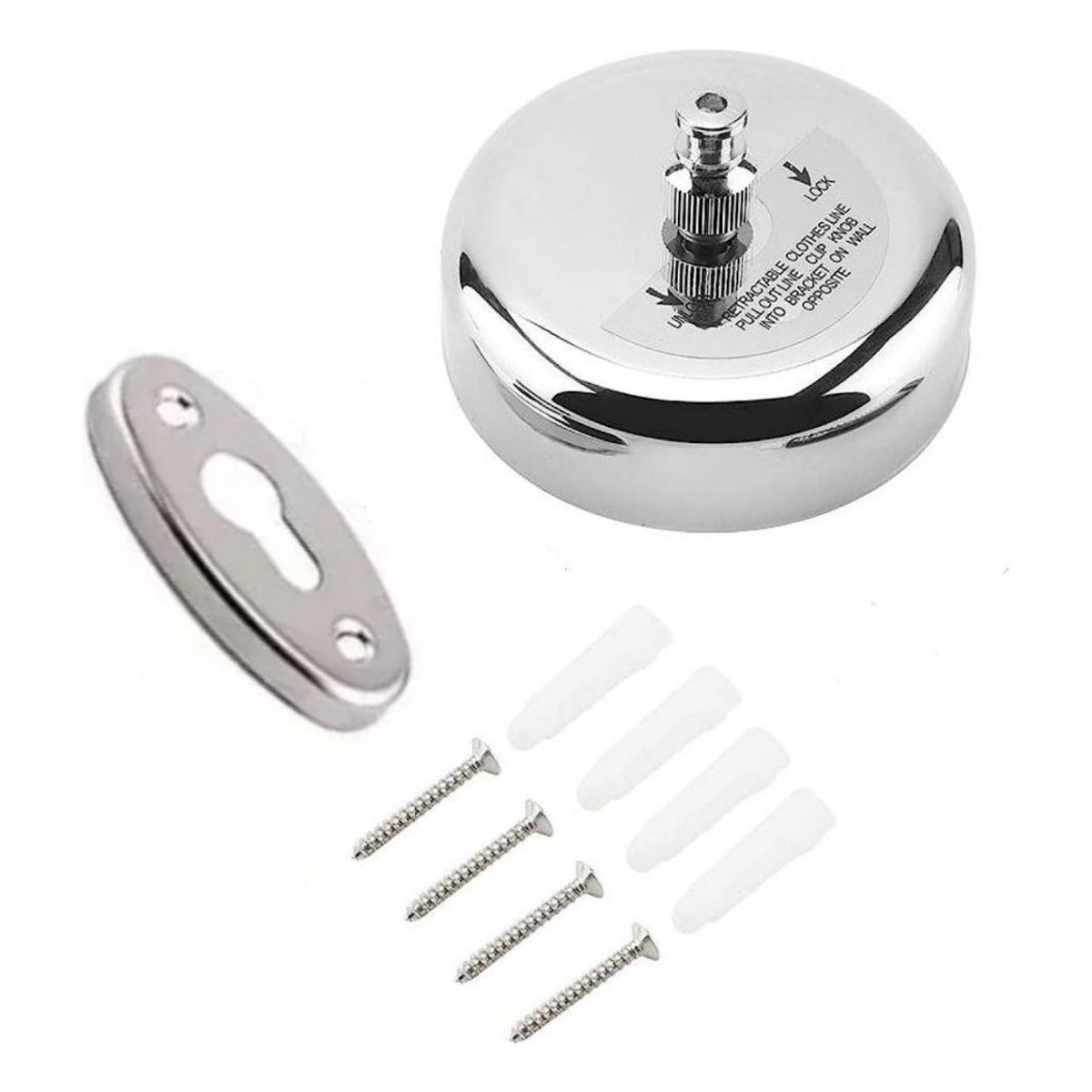 GENERICO - Tendero Retráctil de Acero Inoxidable para Pared