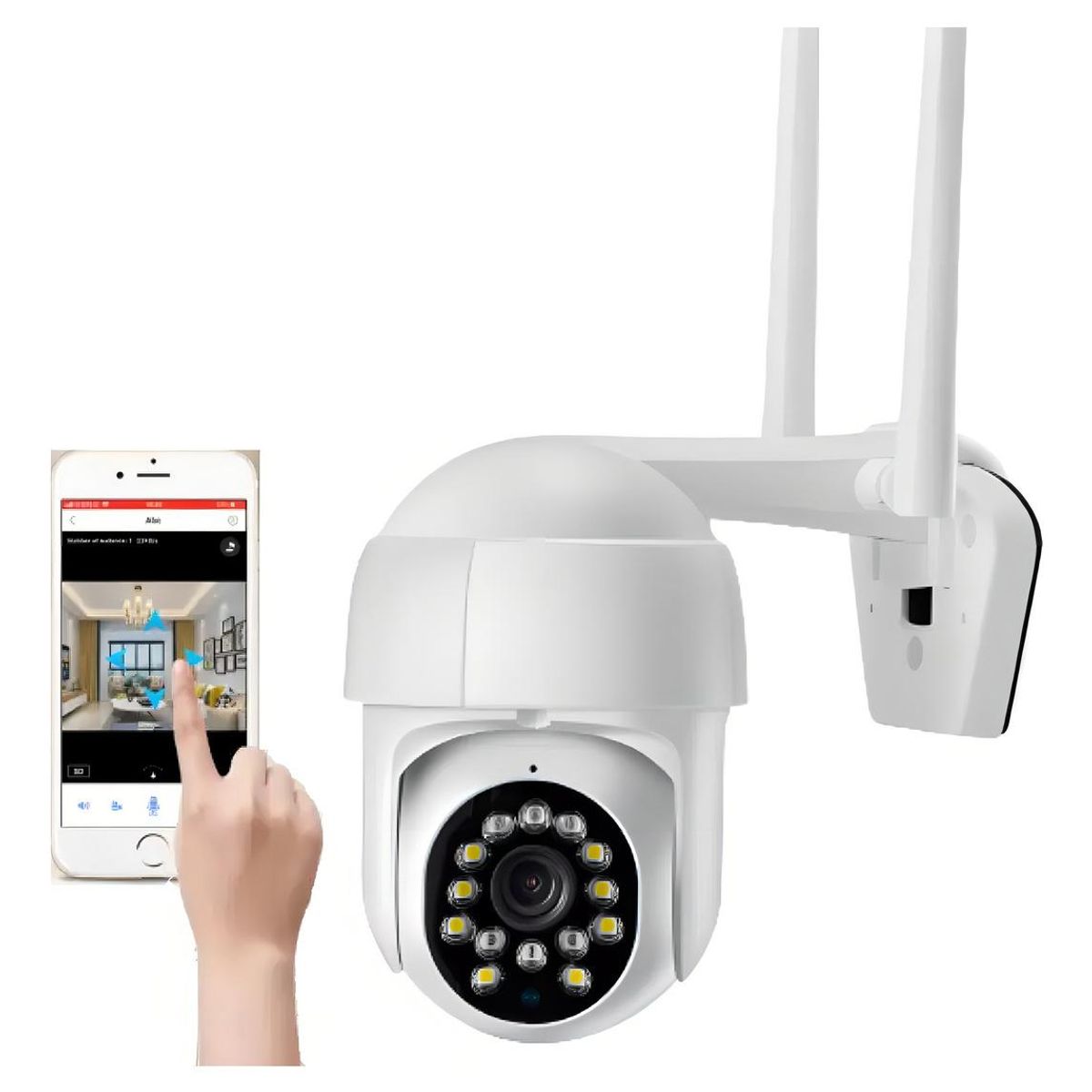 GENERICO - Cámara de Seguridad WiFi Inalambrica 1080p con Visión Nocturna.