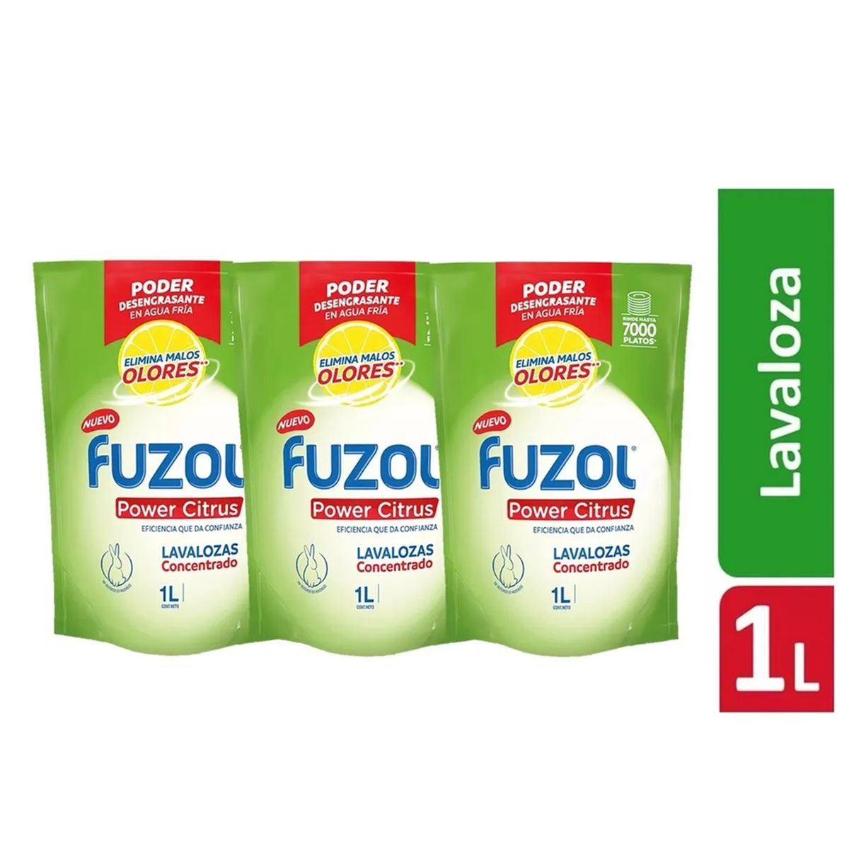 GENERICO - X3 Lavaloza Fuzol Concentrado 1 L Power Citrus Lavalozas