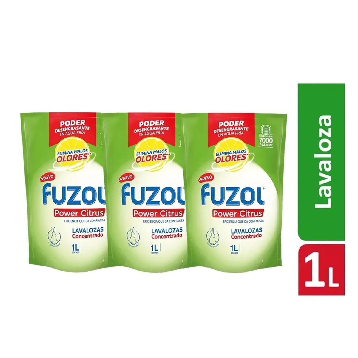 GENERICO - X3 Lavaloza Fuzol Concentrado 1 L Power Citrus Lavalozas
